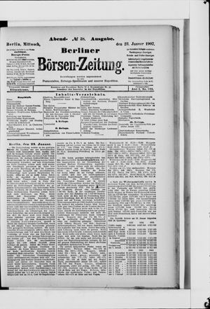 Berliner Börsen-Zeitung on Jan 23, 1907