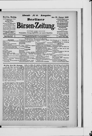 Berliner Börsen-Zeitung on Jan 28, 1907