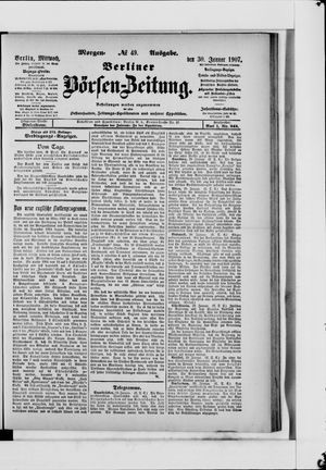 Berliner Börsen-Zeitung vom 30.01.1907