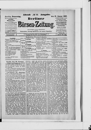 Berliner Börsen-Zeitung vom 31.01.1907