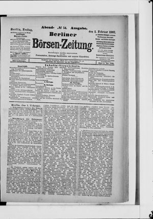 Berliner Börsen-Zeitung vom 01.02.1907