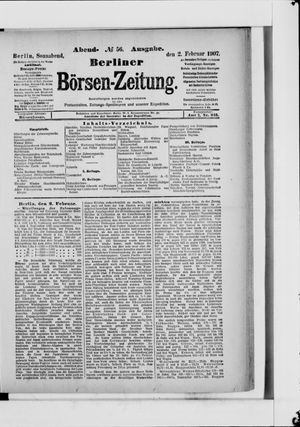 Berliner Börsen-Zeitung vom 02.02.1907