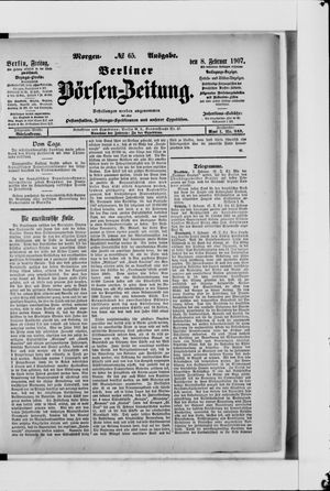 Berliner Börsen-Zeitung vom 08.02.1907
