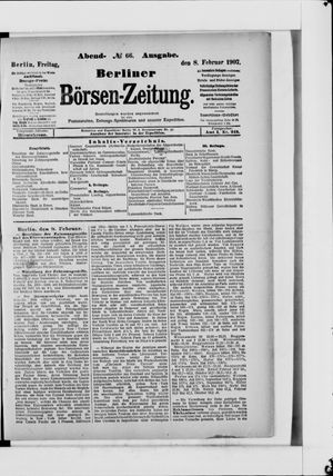 Berliner Börsen-Zeitung vom 08.02.1907