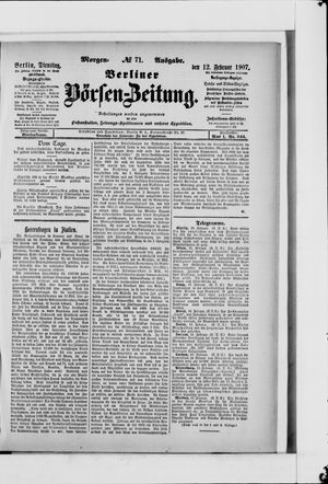 Berliner Börsen-Zeitung vom 12.02.1907