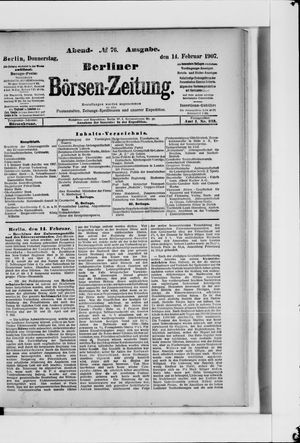 Berliner Börsen-Zeitung vom 14.02.1907
