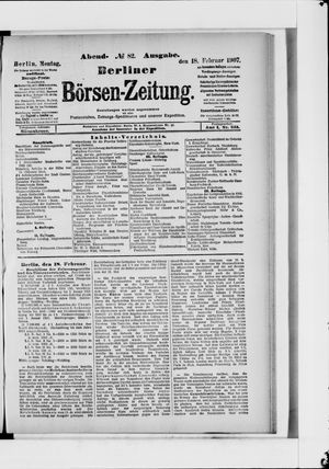 Berliner Börsen-Zeitung vom 18.02.1907