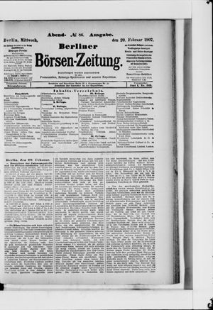 Berliner Börsen-Zeitung vom 20.02.1907