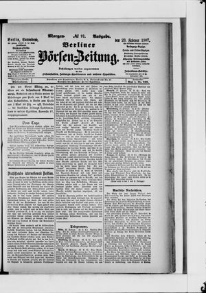 Berliner Börsen-Zeitung vom 23.02.1907