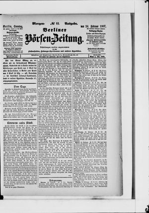 Berliner Börsen-Zeitung on Feb 24, 1907