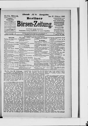 Berliner Börsen-Zeitung vom 27.02.1907