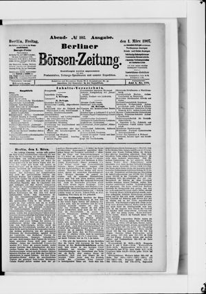 Berliner Börsen-Zeitung vom 01.03.1907