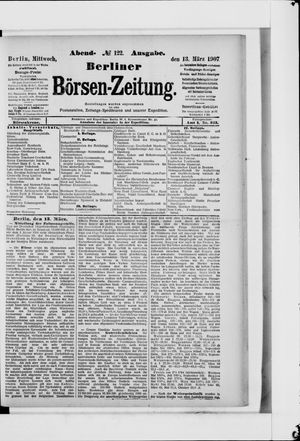 Berliner Börsen-Zeitung on Mar 13, 1907