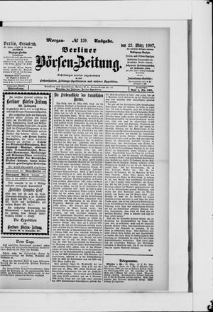 Berliner Börsen-Zeitung vom 23.03.1907