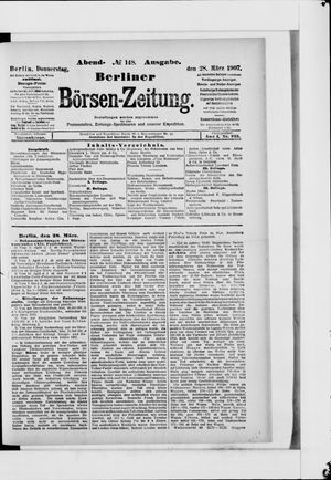 Berliner Börsen-Zeitung vom 28.03.1907