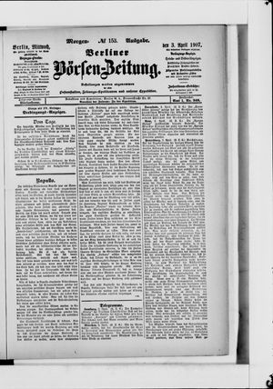 Berliner Börsen-Zeitung vom 03.04.1907
