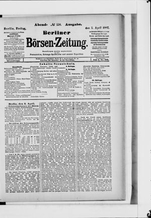 Berliner Börsen-Zeitung vom 05.04.1907