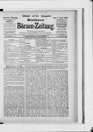 Berliner Börsen-Zeitung vom 09.04.1907