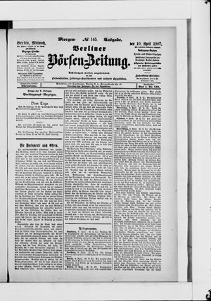 Berliner Börsen-Zeitung vom 10.04.1907
