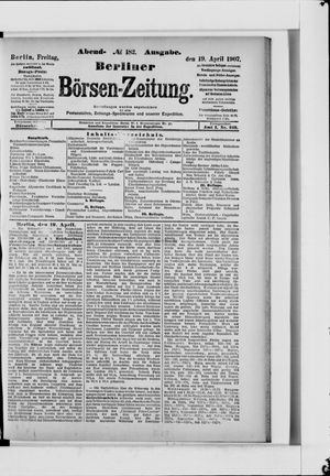 Berliner Börsen-Zeitung vom 19.04.1907