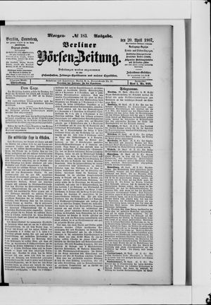 Berliner Börsen-Zeitung vom 20.04.1907