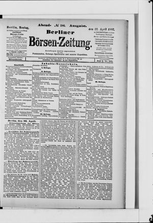 Berliner Börsen-Zeitung vom 22.04.1907