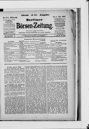 Berliner Börsen-Zeitung vom 01.05.1907