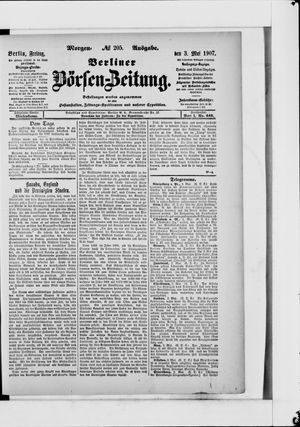 Berliner Börsen-Zeitung vom 03.05.1907