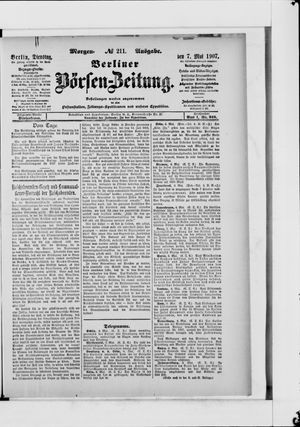Berliner Börsen-Zeitung vom 07.05.1907