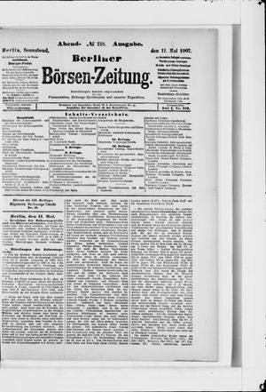 Berliner Börsen-Zeitung on May 11, 1907