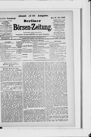 Berliner Börsen-Zeitung vom 18.05.1907