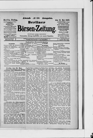 Berliner Börsen-Zeitung vom 31.05.1907