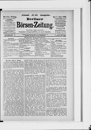 Berliner Börsen-Zeitung vom 07.06.1907