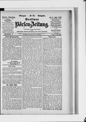 Berliner Börsen-Zeitung vom 08.06.1907