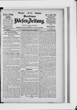Berliner Börsen-Zeitung vom 09.06.1907