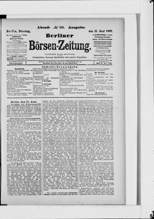 Berliner Börsen-Zeitung vom 11.06.1907