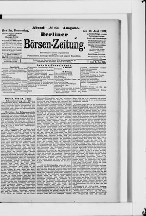 Berliner Börsen-Zeitung on Jun 13, 1907