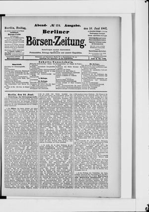 Berliner Börsen-Zeitung vom 14.06.1907
