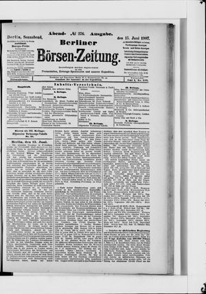 Berliner Börsen-Zeitung on Jun 15, 1907