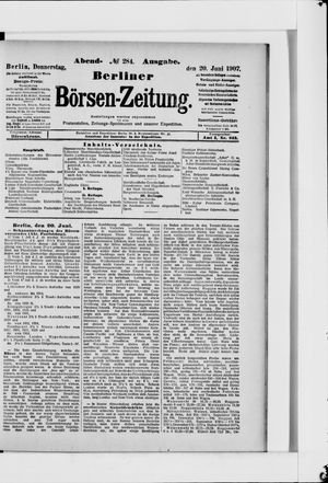 Berliner Börsen-Zeitung vom 20.06.1907
