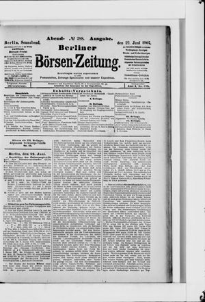 Berliner Börsen-Zeitung vom 22.06.1907