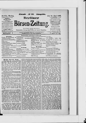 Berliner Börsen-Zeitung on Jun 24, 1907