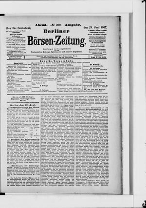 Berliner Börsen-Zeitung vom 29.06.1907