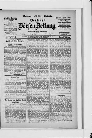 Berliner Börsen-Zeitung vom 30.06.1907