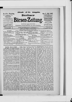 Berliner Börsen-Zeitung vom 02.07.1907