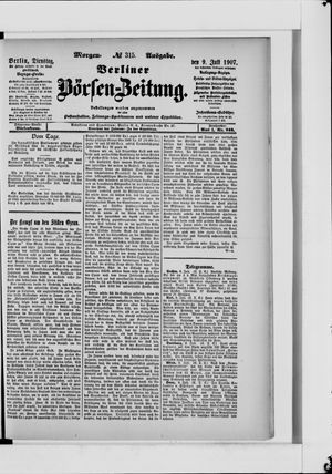 Berliner Börsen-Zeitung vom 09.07.1907