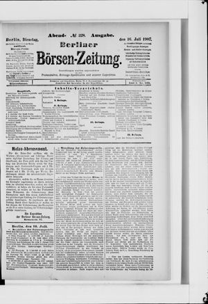 Berliner Börsen-Zeitung vom 16.07.1907