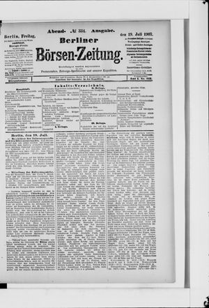 Berliner Börsen-Zeitung vom 19.07.1907