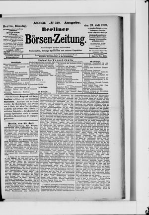 Berliner Börsen-Zeitung vom 23.07.1907