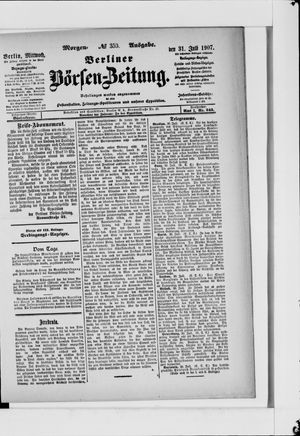 Berliner Börsen-Zeitung vom 31.07.1907